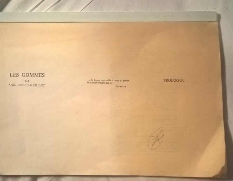 Estimation Livre, manuscrit: Dactylographie « Les gommes » de Alain Robbe-Grillet