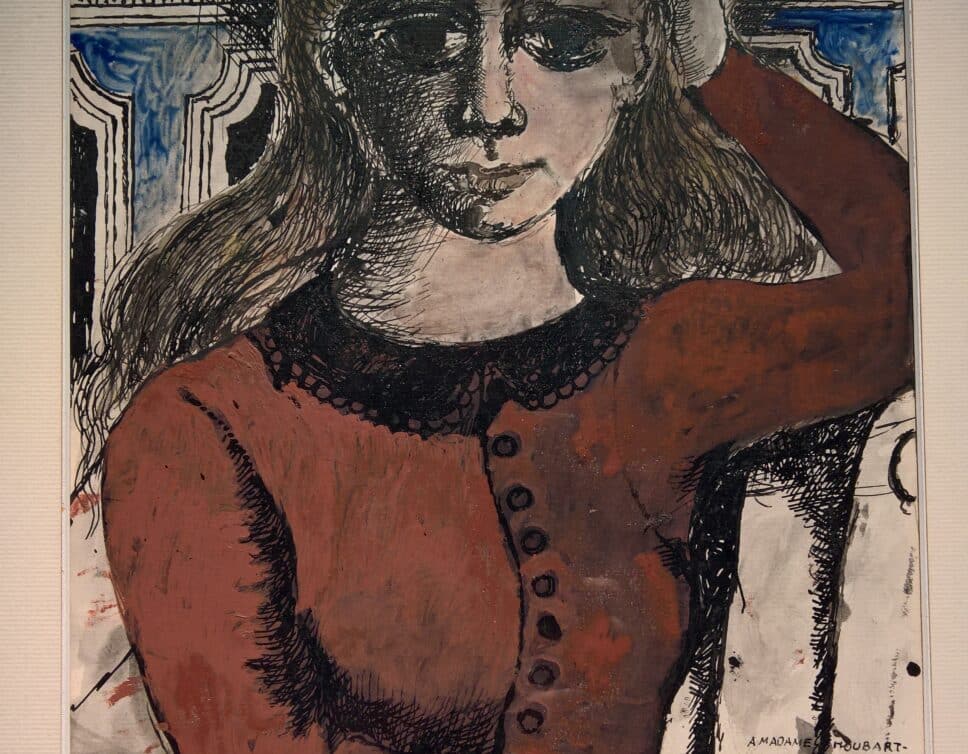 Peinture Tableau, Pastel: Jeune femme pensive