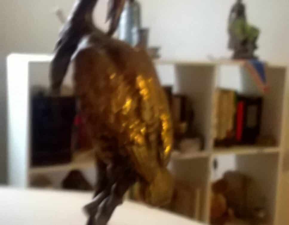 sculpture bronze bougeoir avec animaux entremeles signee fratin