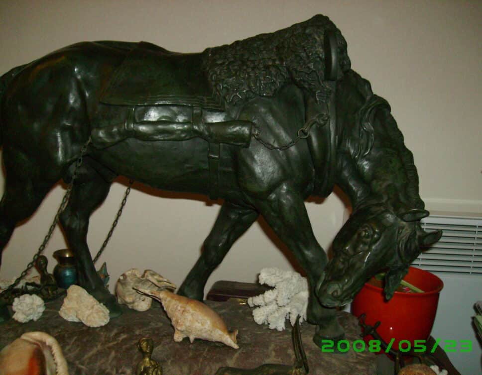 bronze animalier cheval de trait signé LEDUC