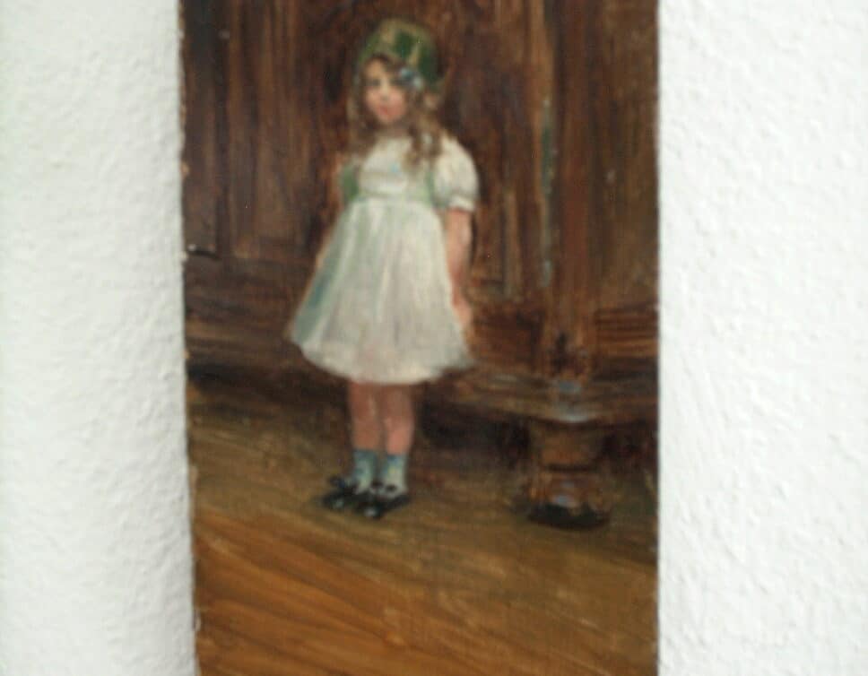 Peinture Tableau, Pastel: la petite Colette, 6eme fille du peintre Tony Tollet
