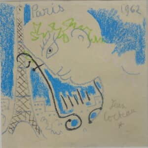 Dessin "Orphée à la lyre et Tour Eiffel" de Jean Cocteau : Vente et estimation