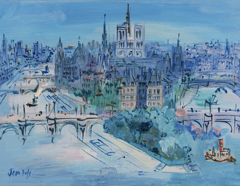 Peinture Tableau, Pastel: Jean Dufy L’ile de La cité 1950-1952