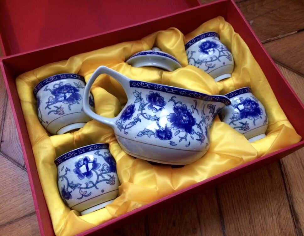Service à thé vietnamien en porcelaine véritable