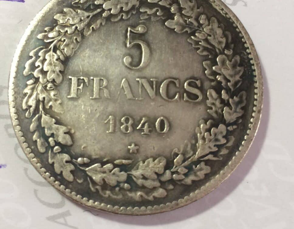 Monnaie belge 5F 1840