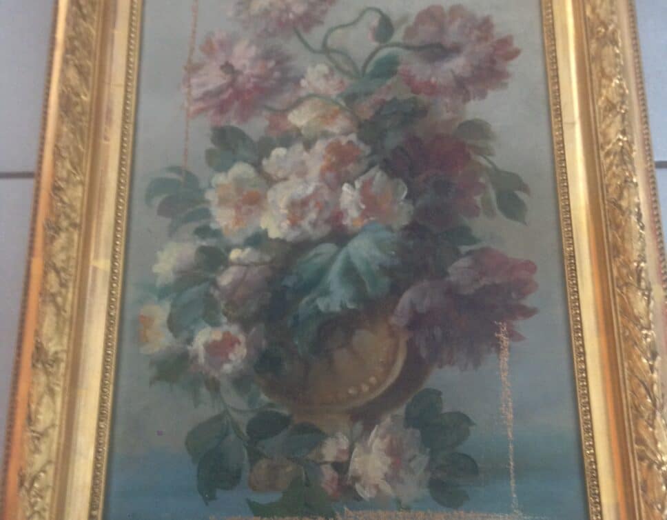 Peinture Tableau, Pastel: Tableau vase fleur
