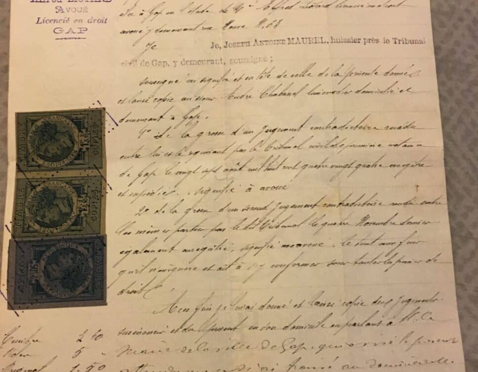 Estimation Livre, manuscrit: Documents datant de 1884