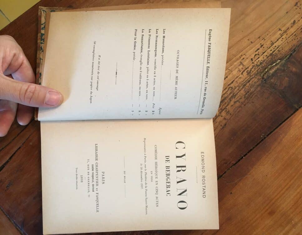 Estimation Livre, manuscrit: Livre Cyrano de bergerac
