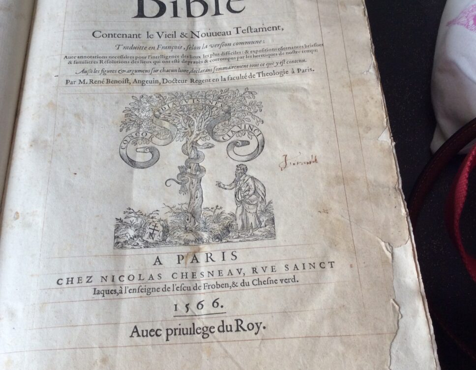 Estimation Livre, manuscrit: La sainte bible 1566