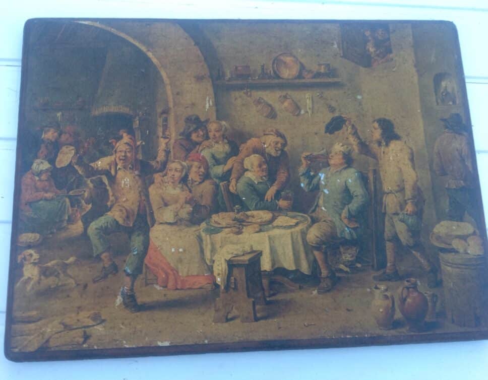 Peinture Tableau, Pastel: D. Teniers – Le roi boit n° 359