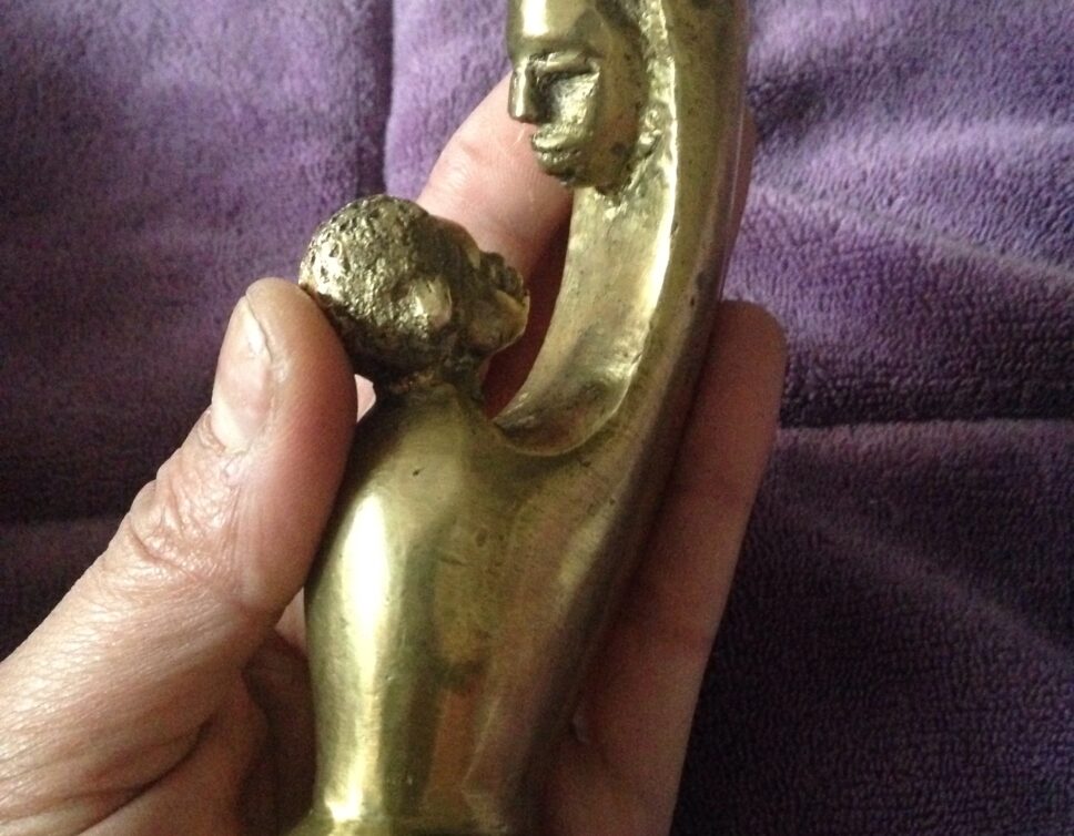 Petite statuette bronze dore