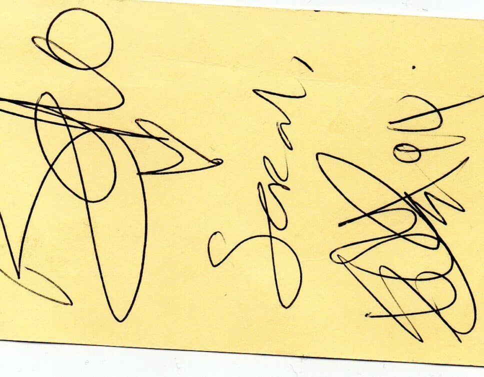 autographe de Bono de U2 sur carte de visite