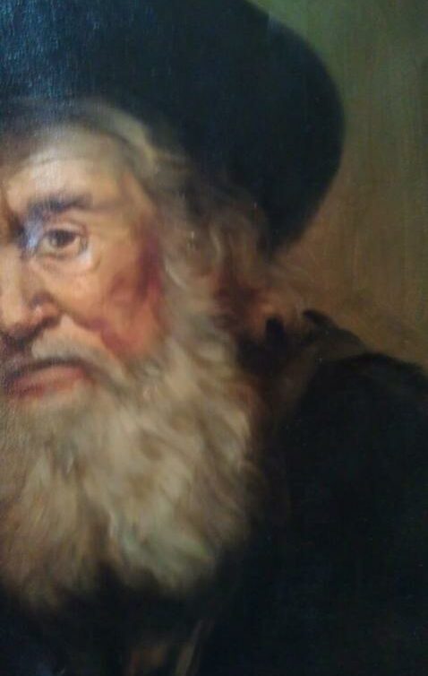 Peinture Tableau, Pastel: portrait d’un vieil homme 3/4 face