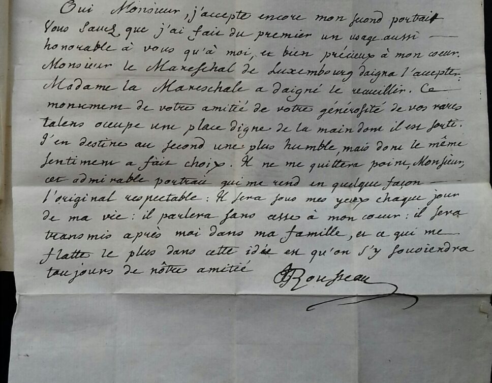 lettre JJ Rousseau