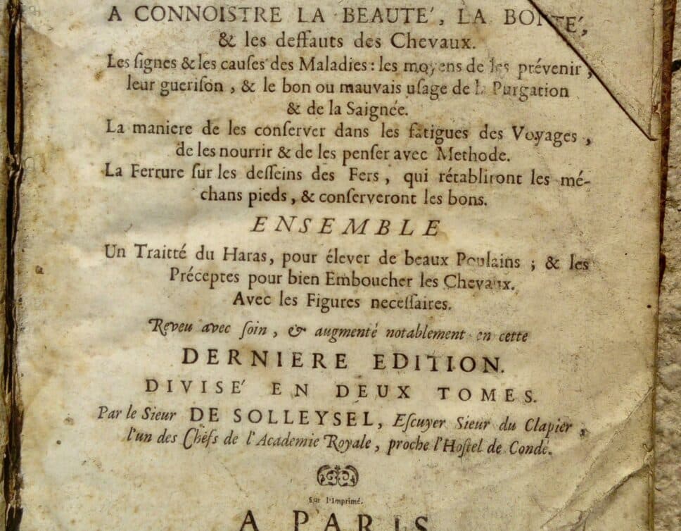 Estimation Livre, manuscrit: livre de maréchalerie de 1679