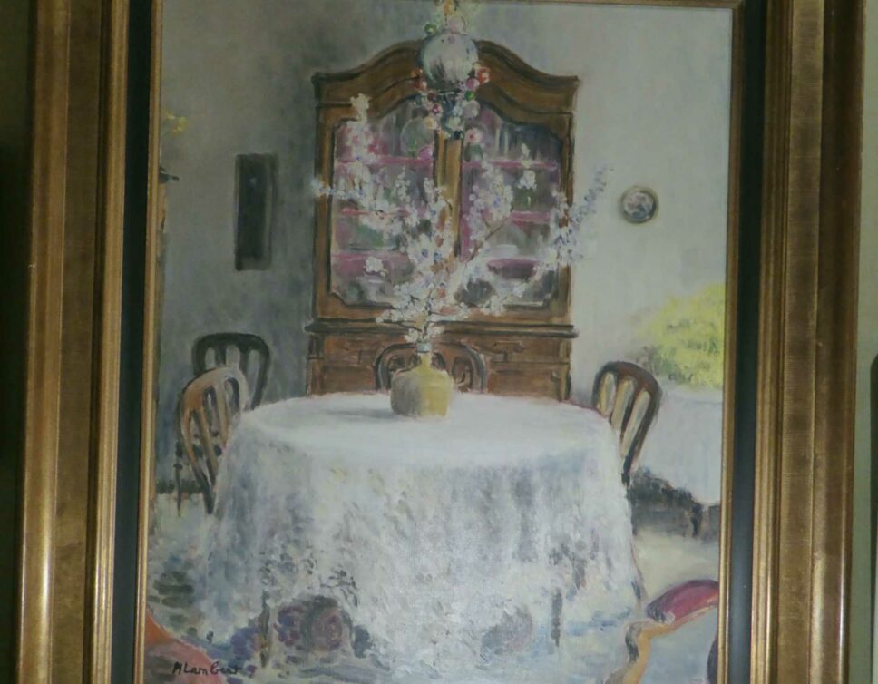 Peinture Tableau, Pastel: interieur impressionniste m.lambert