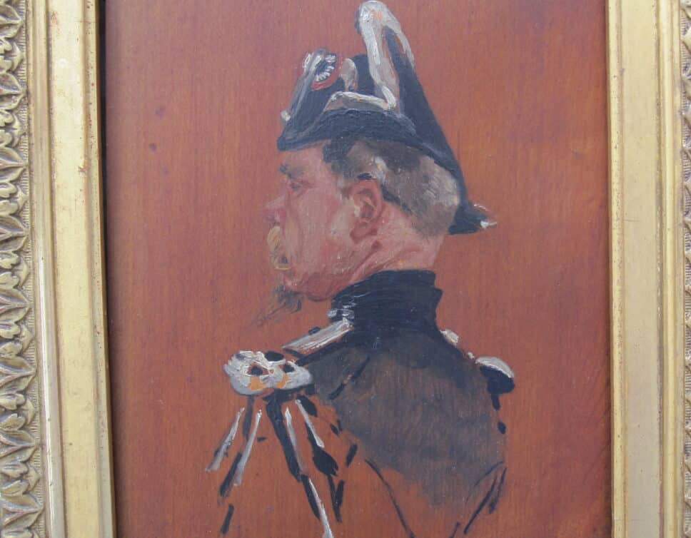 Peinture Tableau, Pastel: buste de gendarme de Meissonnier