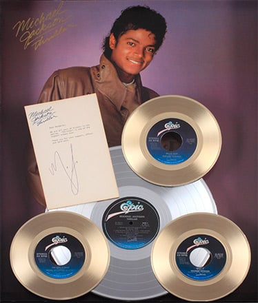 Michael Jackson Framed Signed Thriller Display