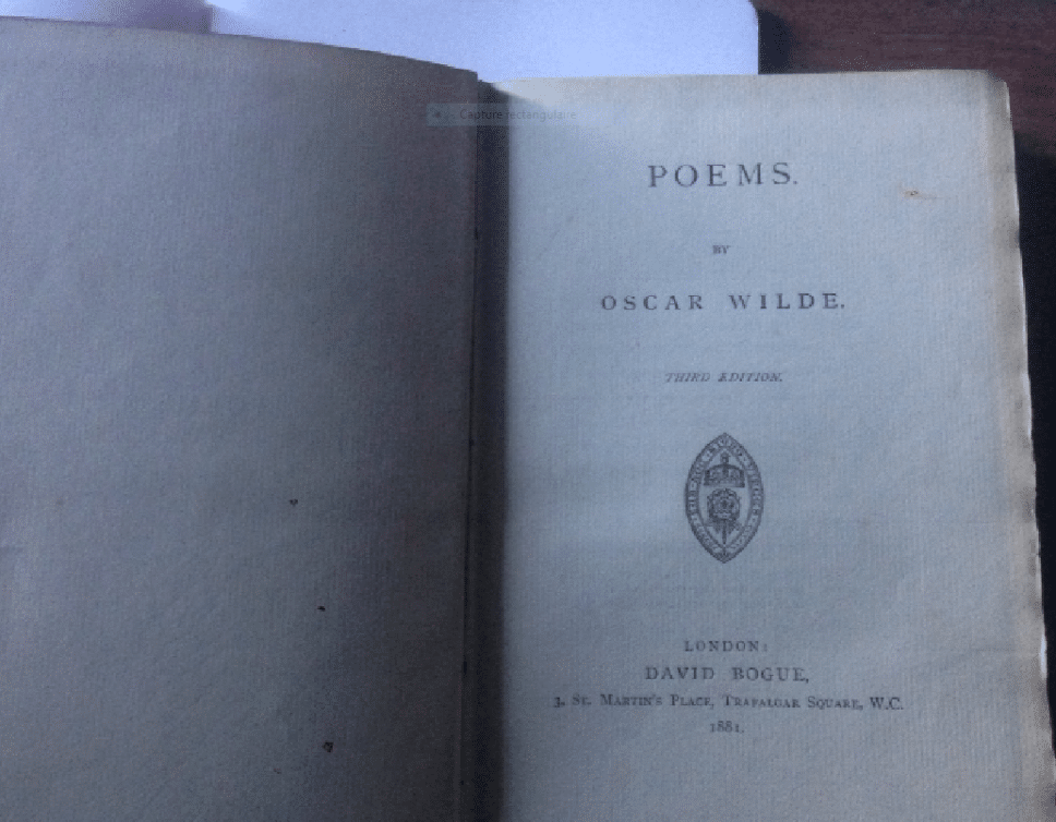 Estimation Livre, manuscrit: livre oscar wilde 1881