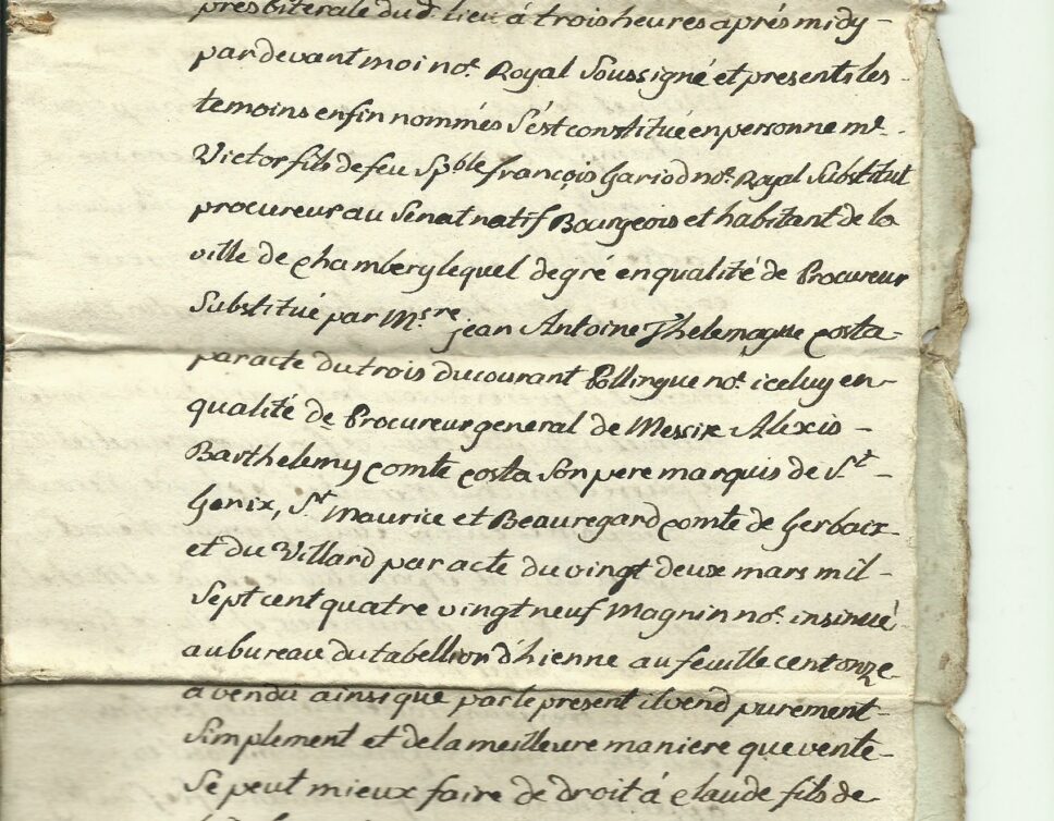 Estimation Livre, manuscrit: document datant de 1790