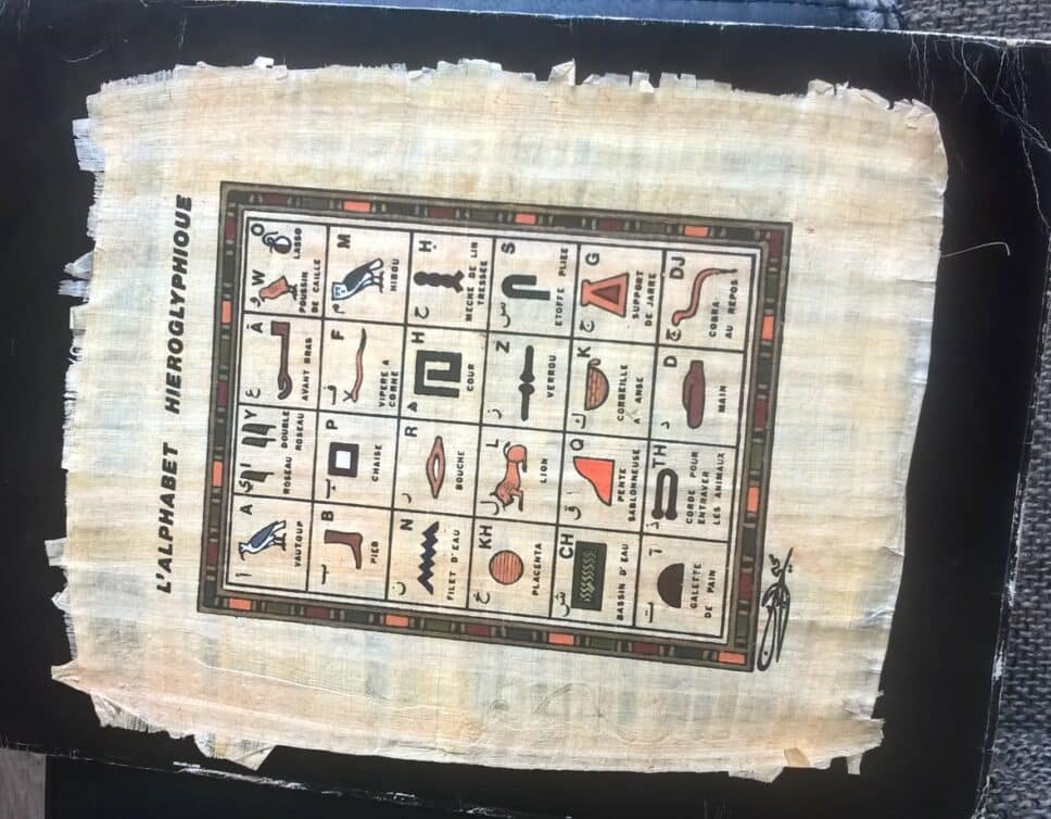 Peinture Tableau, Pastel: Papyrus Alphabet hiéroglyphe