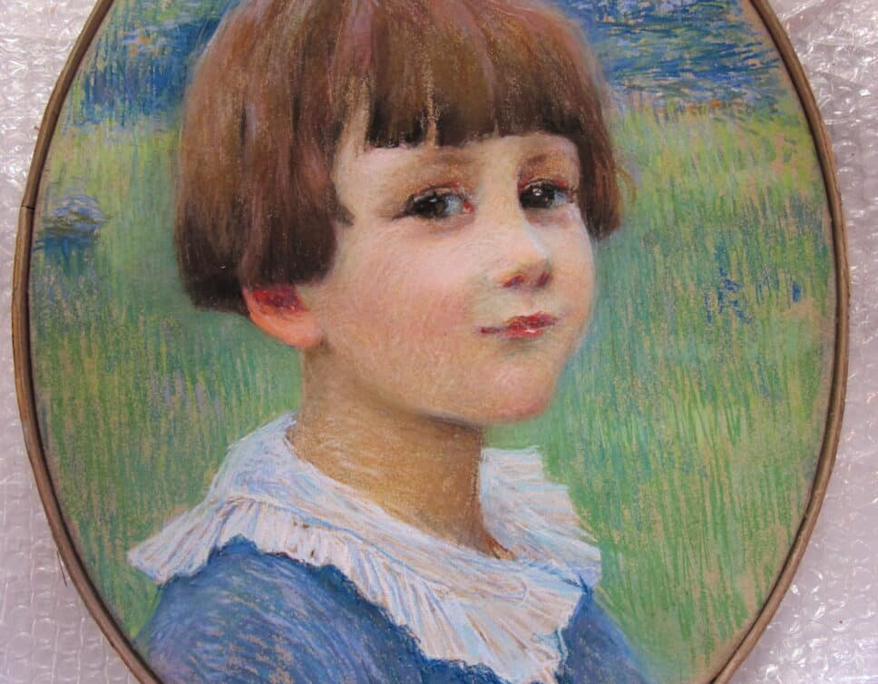 Peinture Tableau, Pastel: portrait enfant pastel