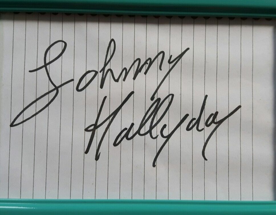 autographe johnny hallyday