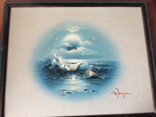 Peinture Tableau, Pastel: tableau n°182 vague mer