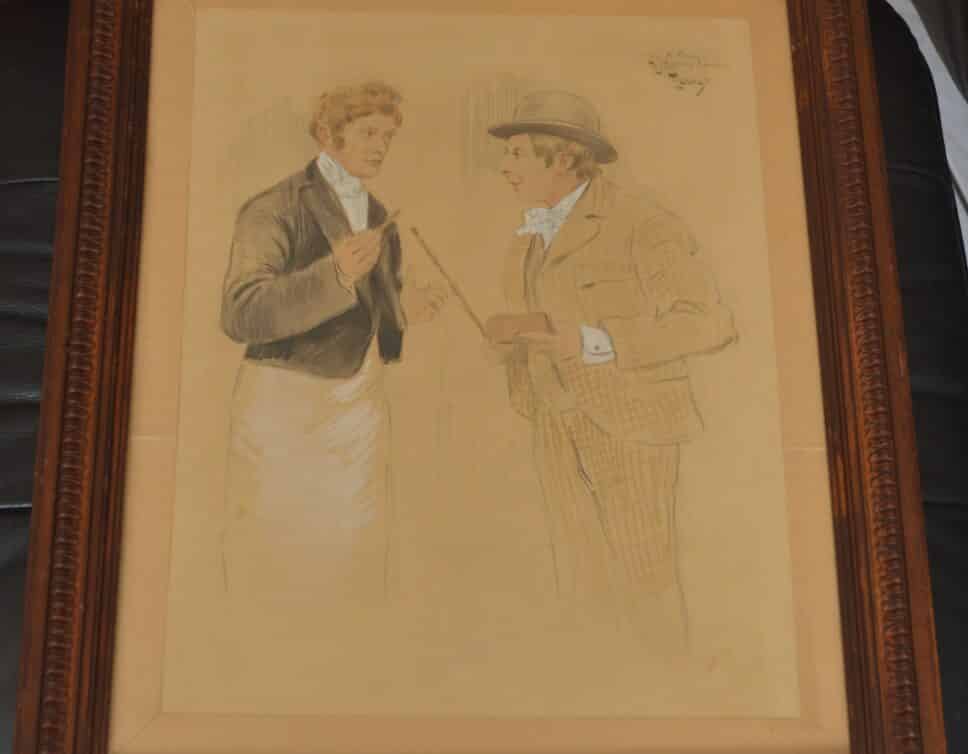 Peinture Tableau, Pastel: 2 hommes face à face