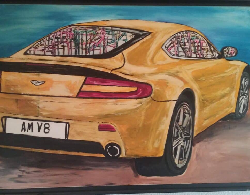 Peinture Tableau, Pastel: Aston Martin