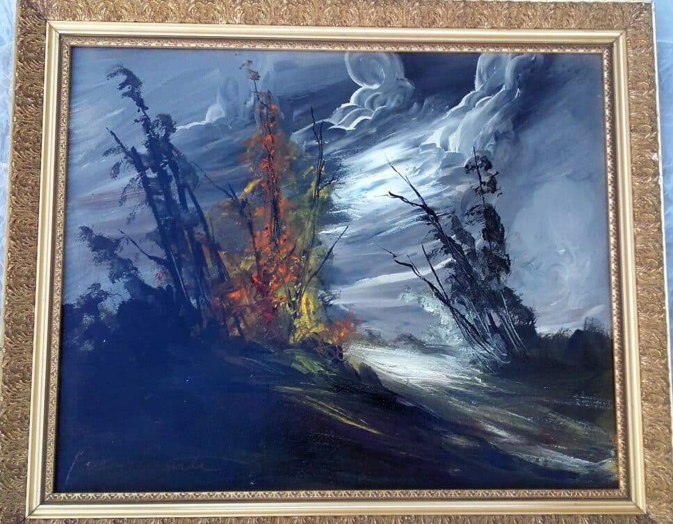 Peinture Tableau, Pastel: paysage d’orage