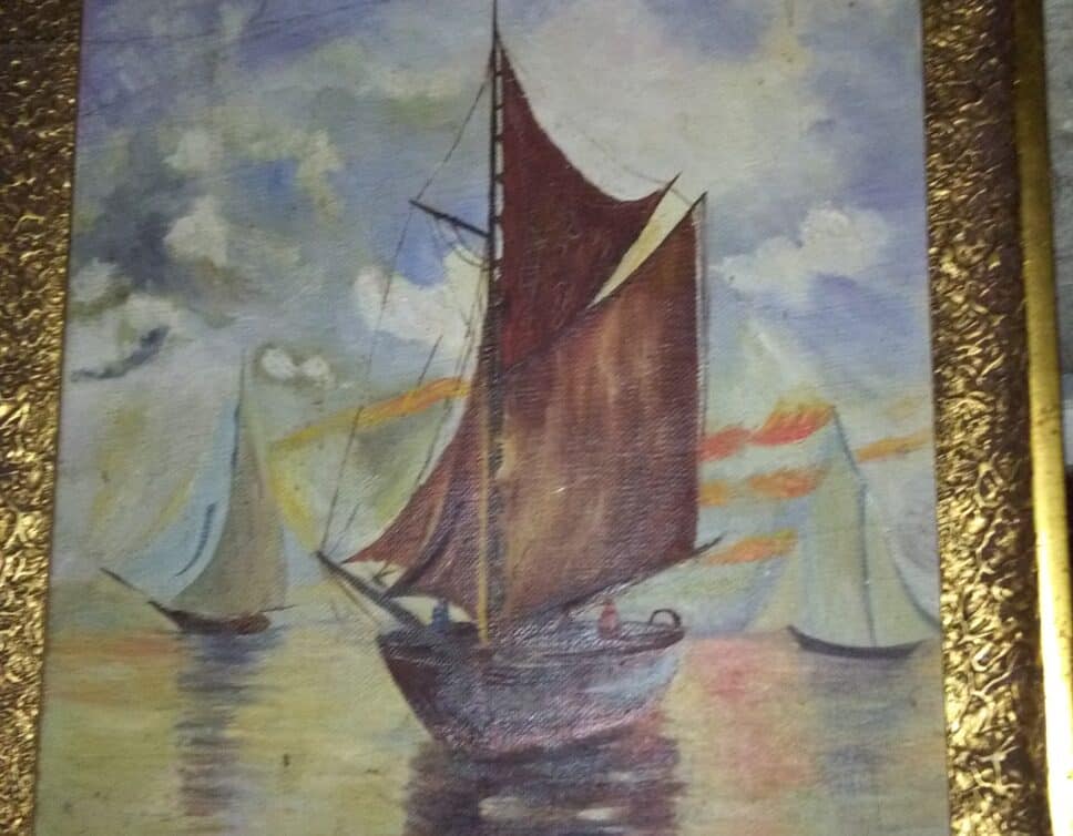 Peinture Tableau, Pastel: peinture bateau