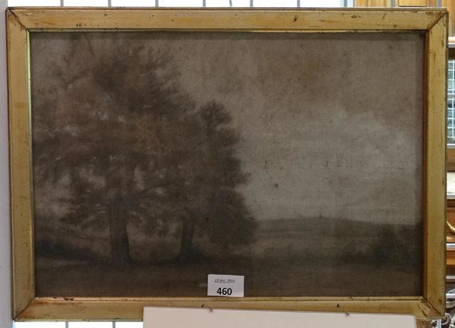 Peinture Tableau, Pastel: Pastel paysage 1864