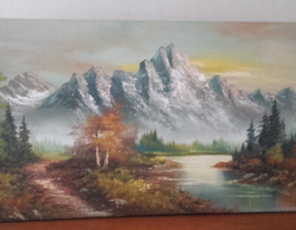 Peinture Tableau, Pastel: Paysage montagne fin d’automne
