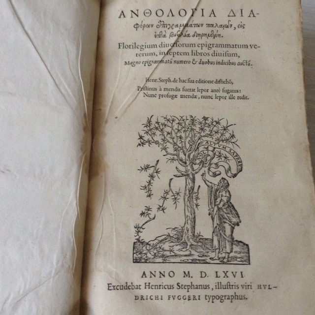Estimation Livre, manuscrit: Anthologie Grecque Henri Estienne