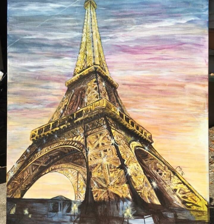 Peinture Tableau, Pastel: Tour Eiffel