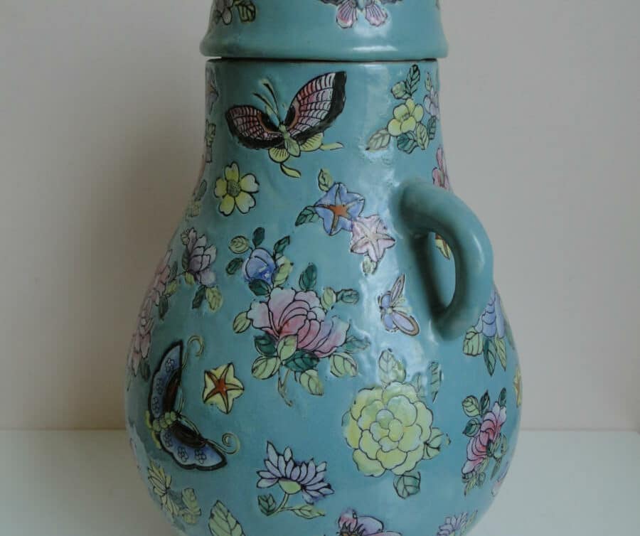 vase chinois céramique verte