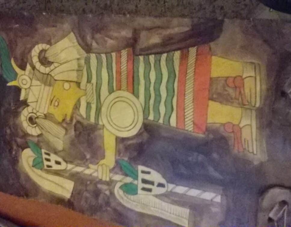 Peinture Tableau, Pastel: peintures divinitè azteques sur cuir