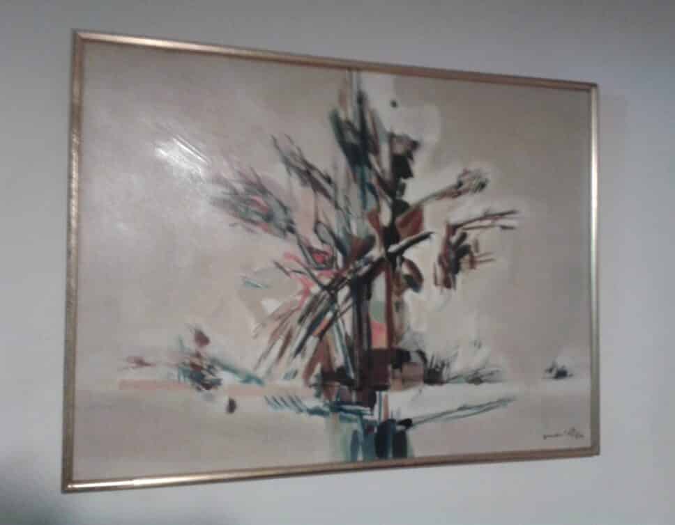 : Françoise Grassin-Taffin née en 1927, « L’arbre seul » sur toile, 1974