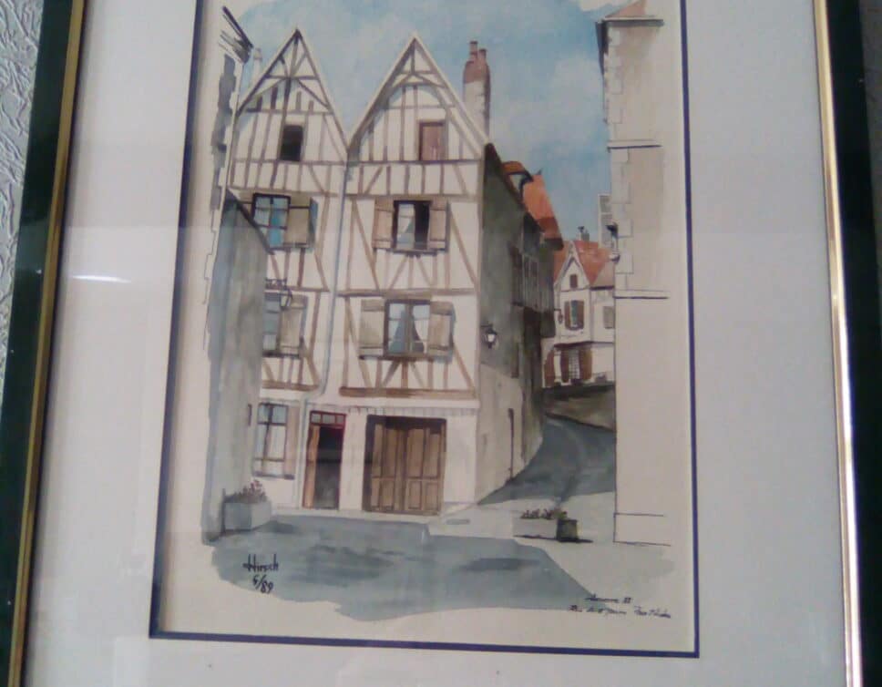 : Roger Hirsch,Place St Nicolas,aquarelle