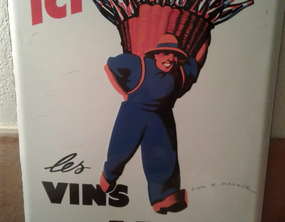 Vin Enchere: Plaque émaillée les vins primior