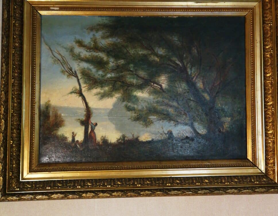 : Souvenir de Mortefontaine Corot copie de Édouard Moyse sur toile