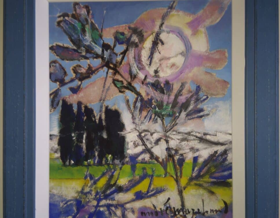Peinture Tableau, Pastel: André Marchand toile intitulée silence d’après midi en automne Servane 1978