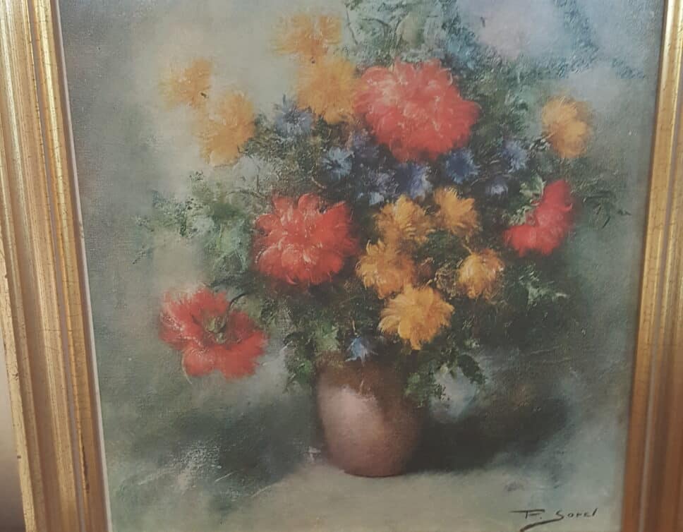 Peinture Tableau, Pastel: Fleurs P.Sorel