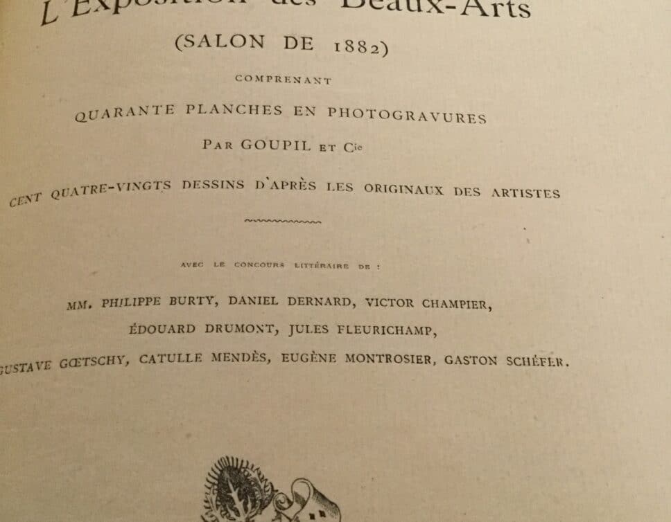 Estimation Livre, manuscrit: Exposition des beaux arts 1882
