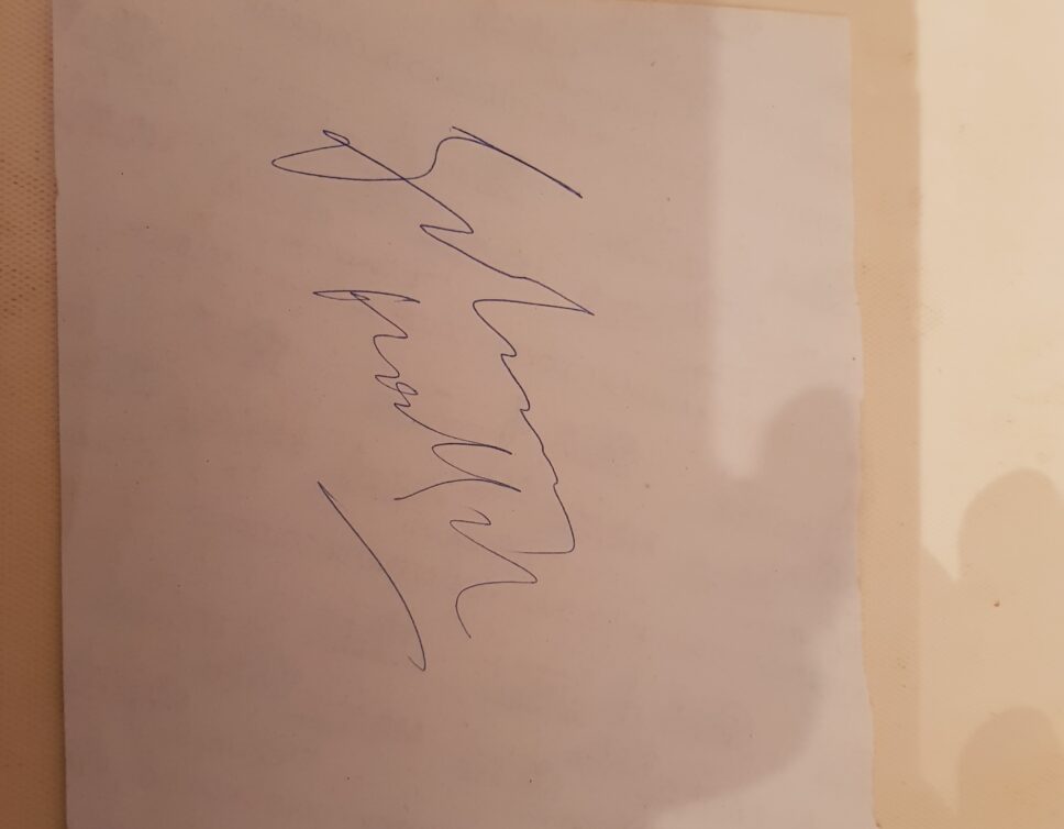 autographe Johnny Hallyday