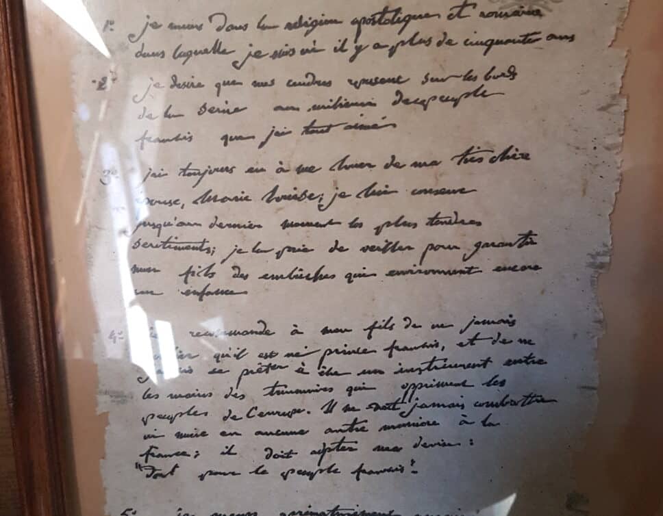 Estimation Livre, manuscrit: Copie testament napoleon