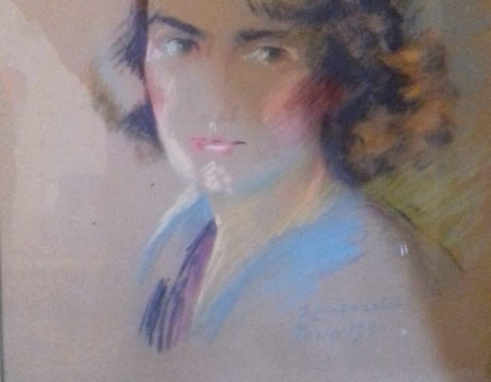 Peinture Tableau, Pastel: portrait valentine