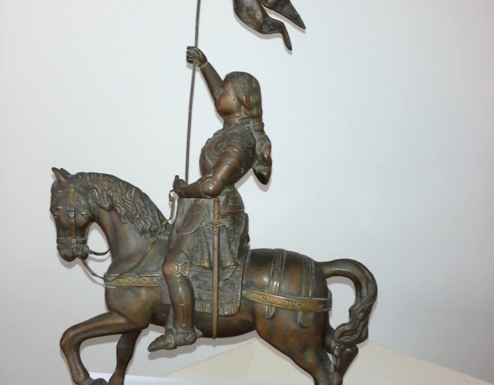 : Statuette en Bronze, équestre de Jeanne d’Arc