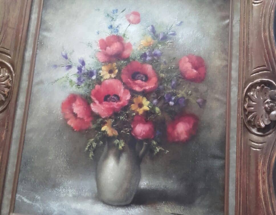 Peinture Tableau, Pastel: Tableau  ..Fleurs  rouge.  P.SOREL